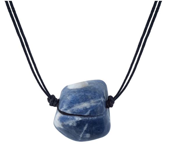 Colar Difusor Pedra Rolada Sodalita - Naturezza