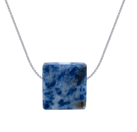 Colar Difusor Minimalista Quartzo Azul - Prata 925 - Naturezza