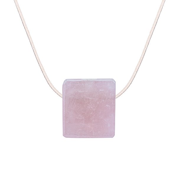 Colar Difusor Minimalista Quartzo Rosa - Algodão - Naturezza