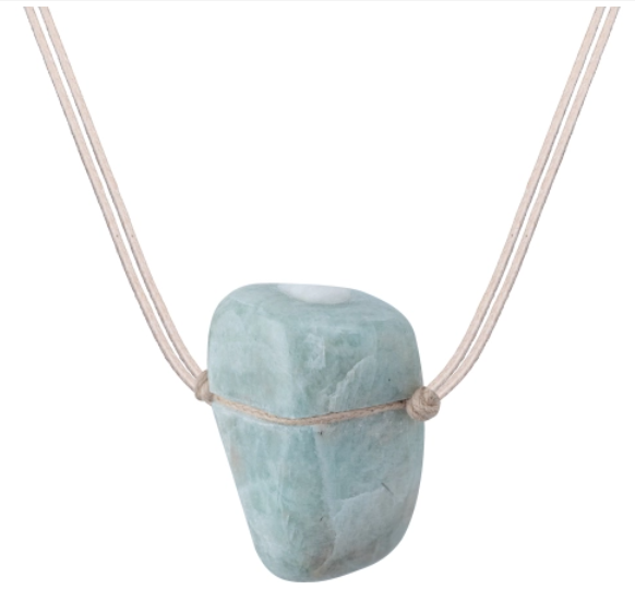 Colar Difusor Pedra Rolada Amazonita - Naturezza