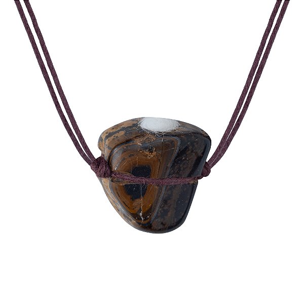 Colar Difusor Pedra Rolada Olho de Tigre - Naturezza