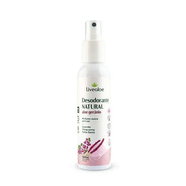 Desodorante Gerânio 120ml - Livealoe
