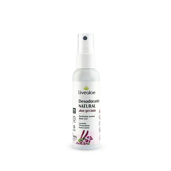 Desodorante Gerânio 60ml - Livealoe