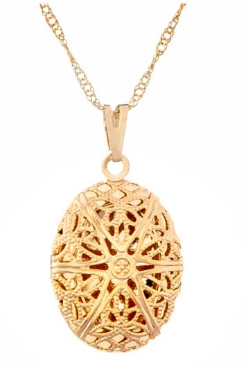 Colar Difusor Relicário Dourado (Formato Oval)