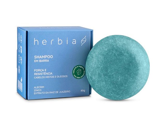 Shampoo em Barra Cabelos Mistos e Oleosos 80g - Herbia