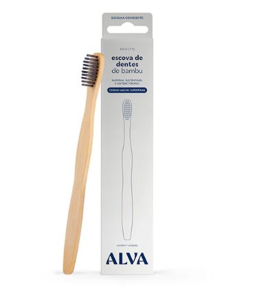 Escova de Dentes Bamboo Adulto Cerdas Super Finas Alva