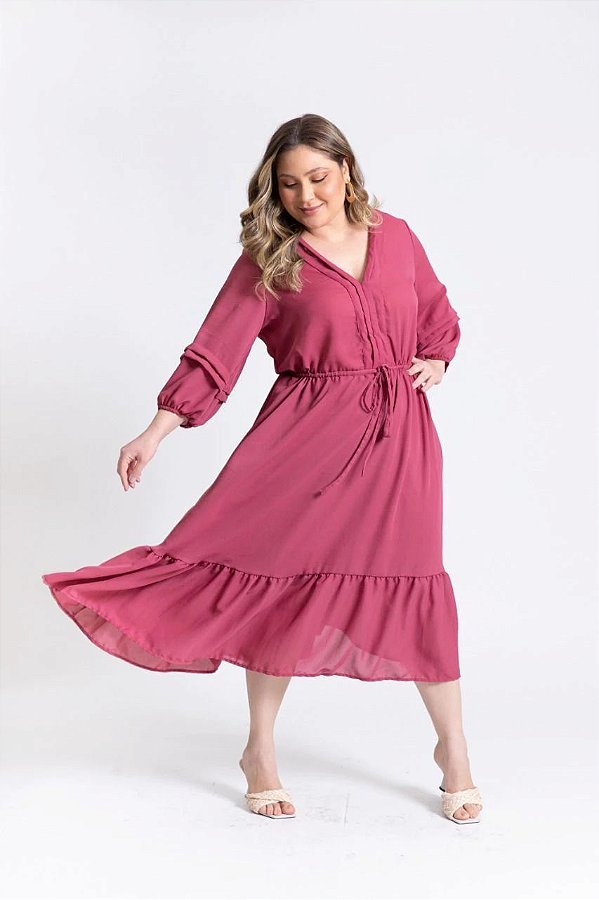 vestido Midi plus size donatellafashion DONATELLA FASHION