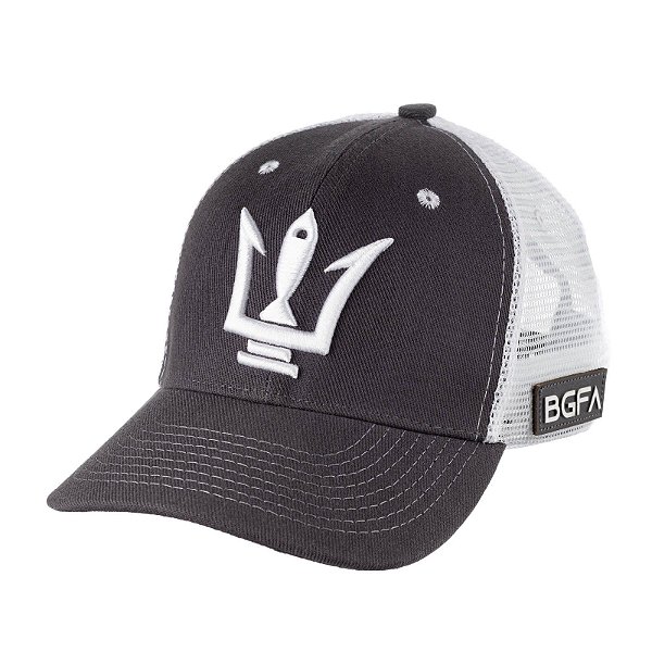 Boné BGFA Cinza e Branco Trucker 6 gomos