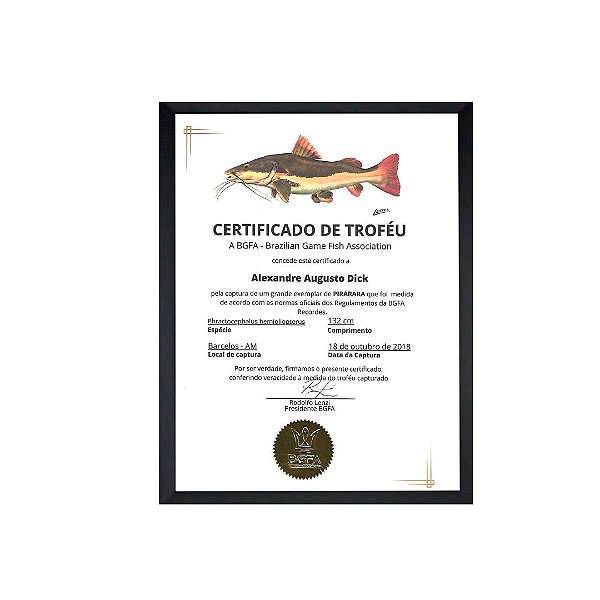 Certificado de Troféu - Recorde Pessoal