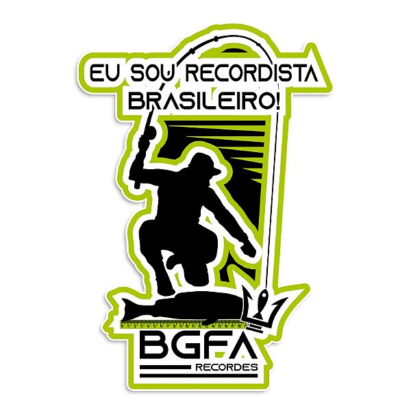 Adesivo BGFA Recordista Brasileiro Fundo Preto