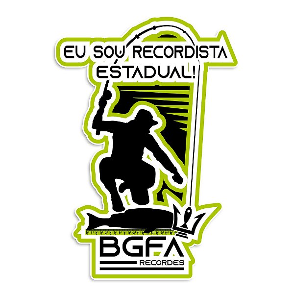 Adesivo BGFA Recordista Estadual Fundo Preto