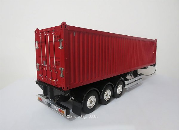 Carreta Trailer Porta Container Vermelha 40ft 3 Eixos