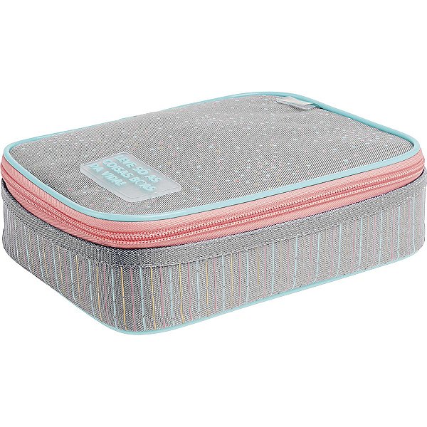 Estojo Box Académie Dots Cinza