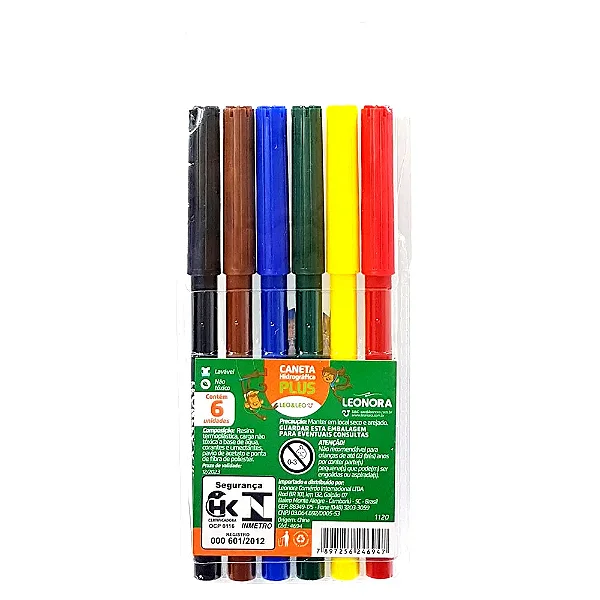CANETA HIDROCOR  6 CORES LEO LEO