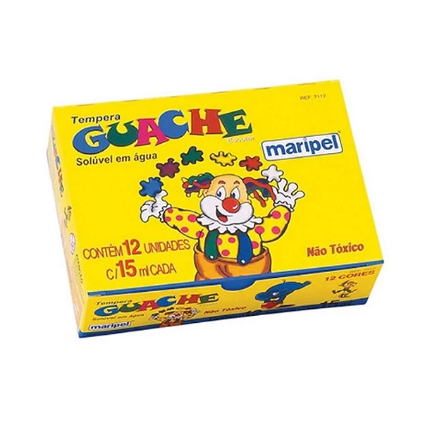 TINTA GUACHE C/  12 CORES - 15 ML