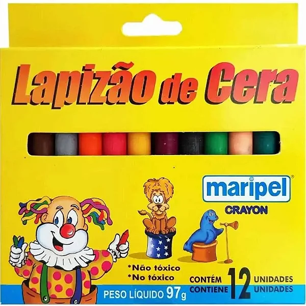 GIZAO DE CERA C/ 12 CORES