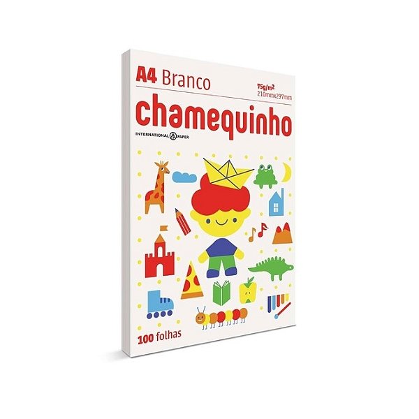 PAPEL SULFITE A - 4 - C/ 100 FLS BRANCA CHAMEQUINHO