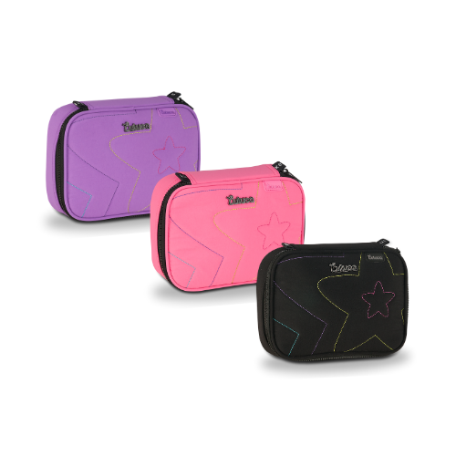 Estojo Box Luluca Feminino Escolar Resistente 36 Elásticos