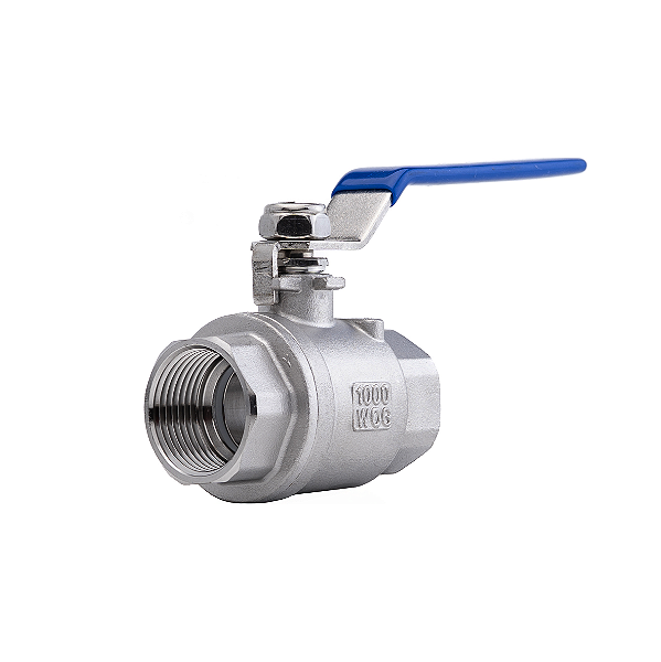 Válvula Esfera 1" BSP Aço Inox 304 com Vedação PTFE 1000PSI