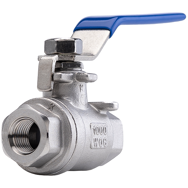 Válvula Esfera 3/8" BSP Aço Inox 304 com Vedação PTFE 1000PSI