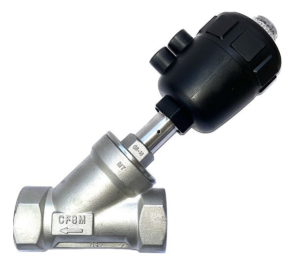 Válvula Angular Pneumática 2.1/2" NF Aço Inox 304