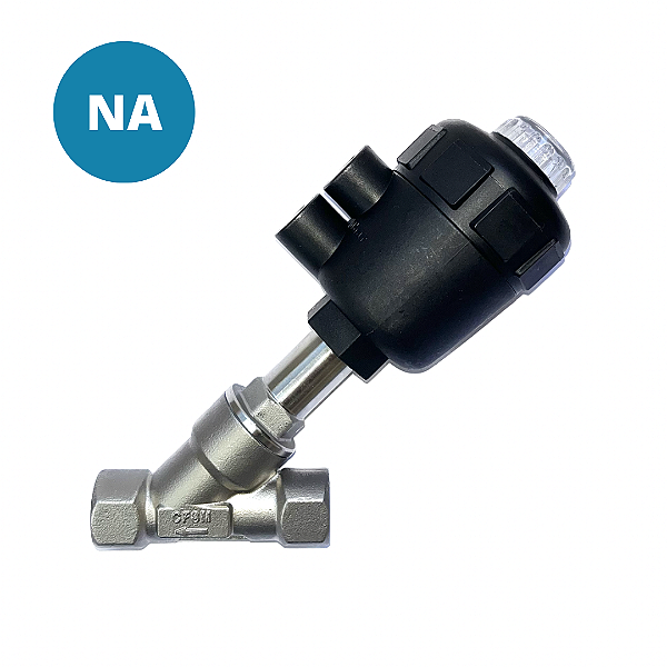 Válvula Angular Pneumática 1/2" NA Aço Inox 304