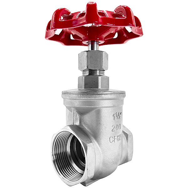 Válvula Gaveta 1-1/2" BSP Aço Inox 304 200PSI