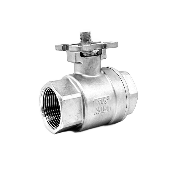 Válvula Esfera com base para atuador 1-1/4" BSP Aço Inox 304 com Vedação PTFE 1000PSI