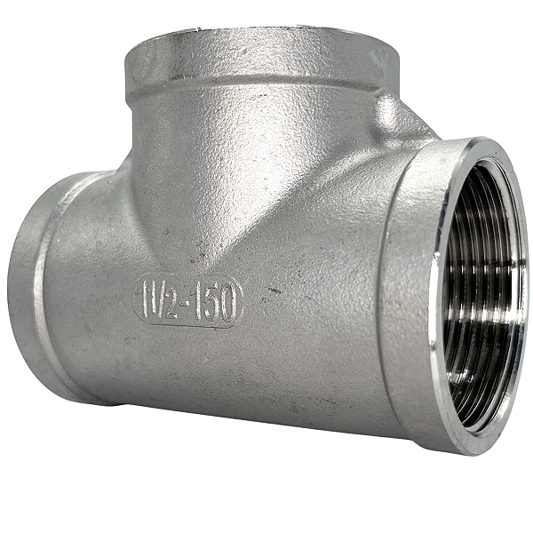 Conexão Tee 1-1/2 Polegada Bsp Aço Inox 304 Rosca Fêmea