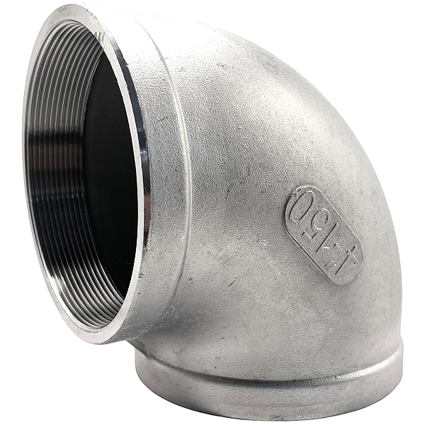 Conexão Curva Cotovelo 90° 4 Polegada BSP Aço Inox 304 Rosca Fêmea