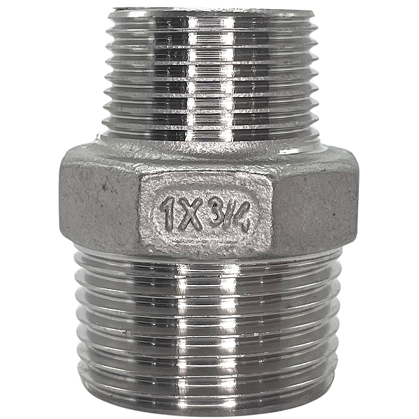 Conexão Niple Redução Bsp 1" X 3/4" Inox 304 Rosca Macho