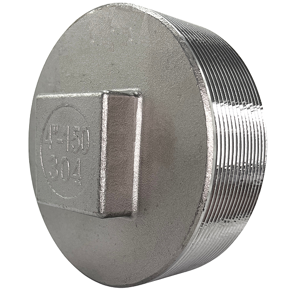 Conexão Plug BSP 4 Polegada Aço Inox 304 Rosca Macho