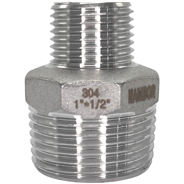 Conexão Niple Redução Bsp 1" X 1/2" Inox 304 Rosca Macho