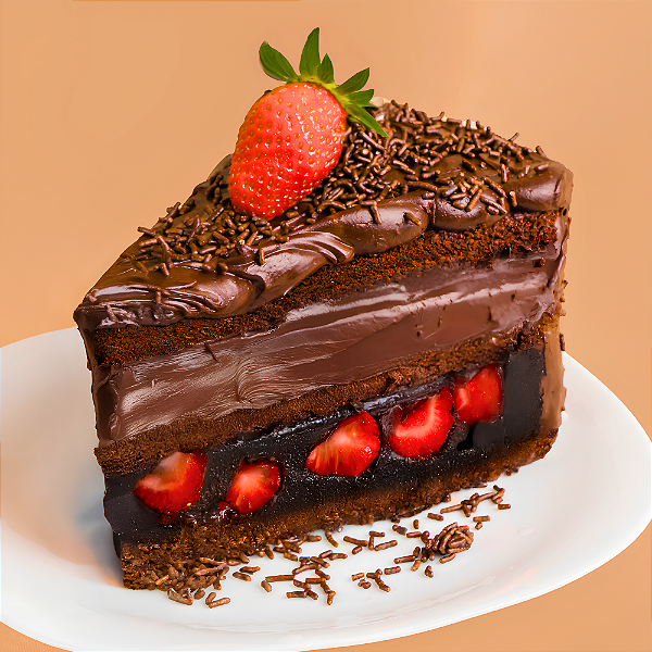 Bolo Vegano de Morango com Brigadeiro