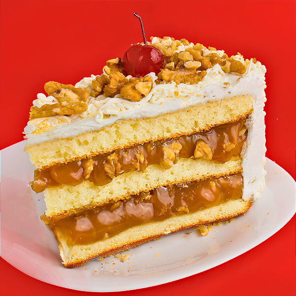 Bolo Vegano de Doce de Leite com Nozes