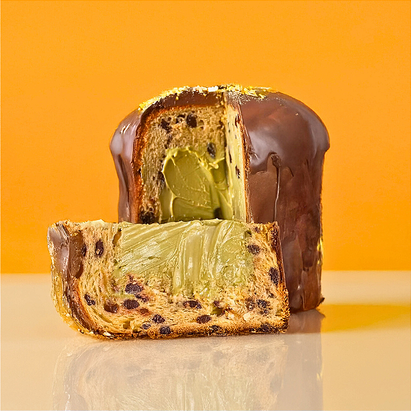 Panetone Recheado - Pistache com Gotas de Chocolate