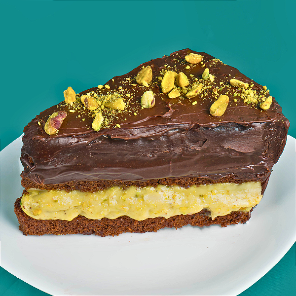 Bolo Vegano Pistache com Chocolate