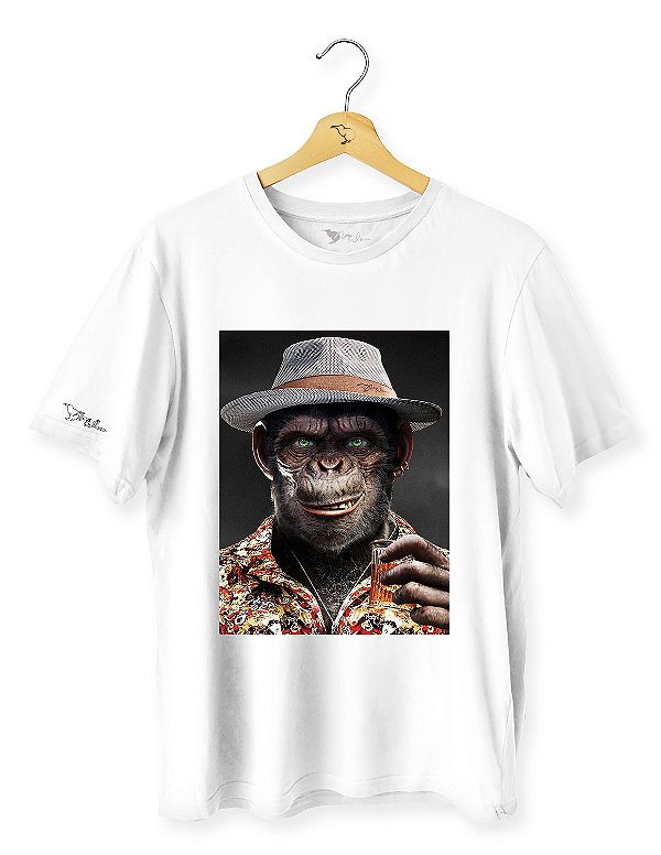Camiseta Macaco Camiseta Chapeu Whisk - ANI2318