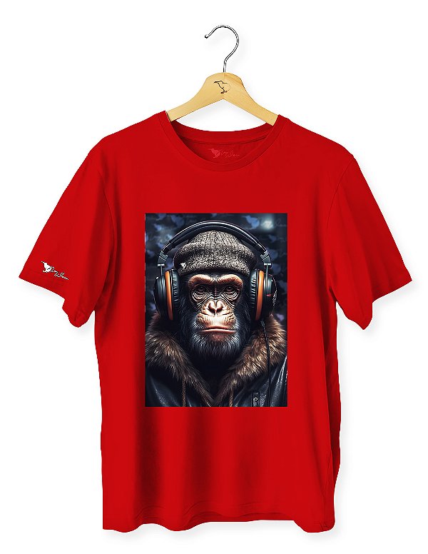 Camiseta Macaco Touca com Fone - ANI2320