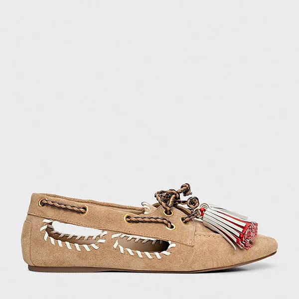 Dockside Mocassim Carrano + A.mar Couro Suede Bege Toffee