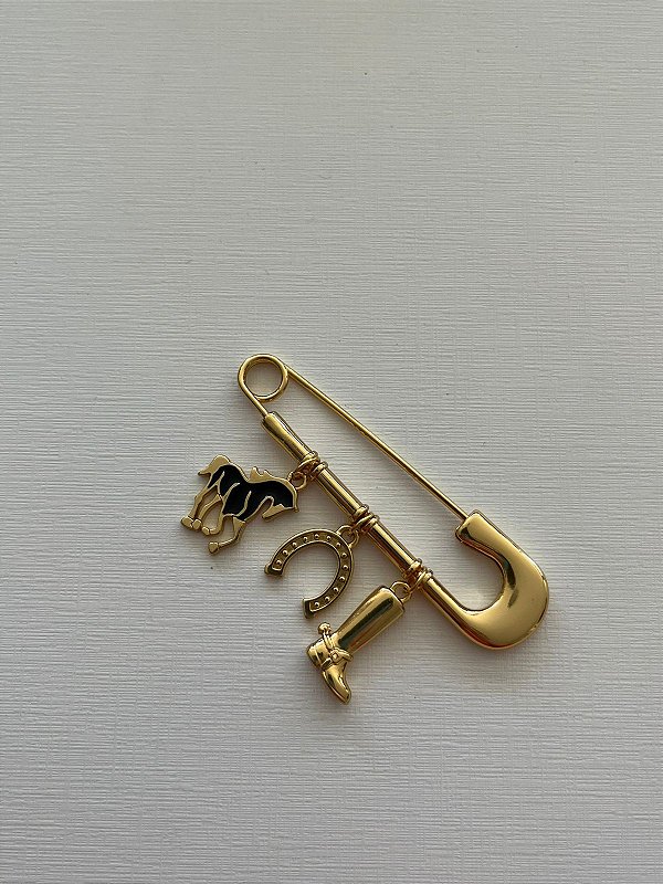 Broche Tordilho Negro - Dourado