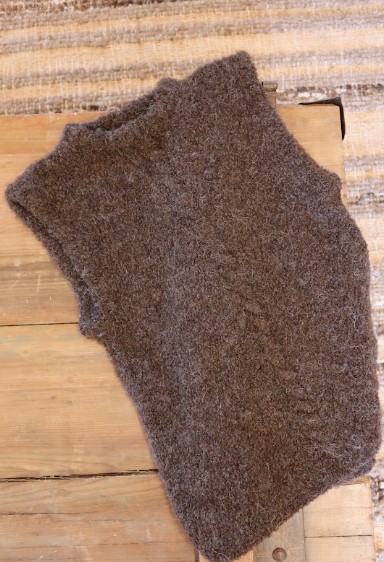 DUPLICADO - COLETE MARROM - 100% LÃ DE ALPACA