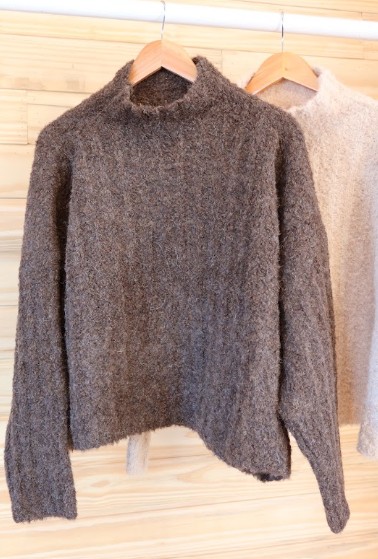 SUÉTER REFÚGIO MARROM- 100% LÃ DE ALPACA