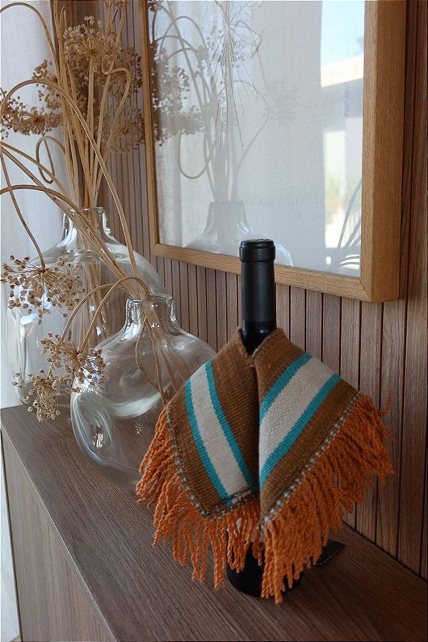 Poncho Artesanal para Vinho | Arandu - Laranja