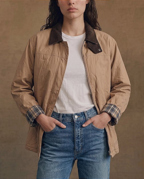 JAQUETA ENCERADA FEMININA ARANDU - COR FENDI