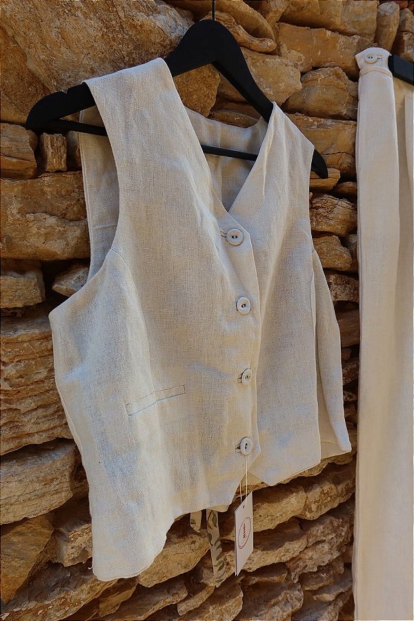 Colete Off white | 100% linho