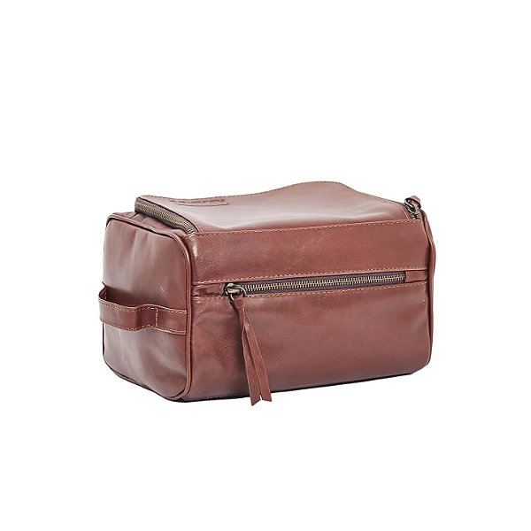 Necessaire em couro com tampa | Arandu