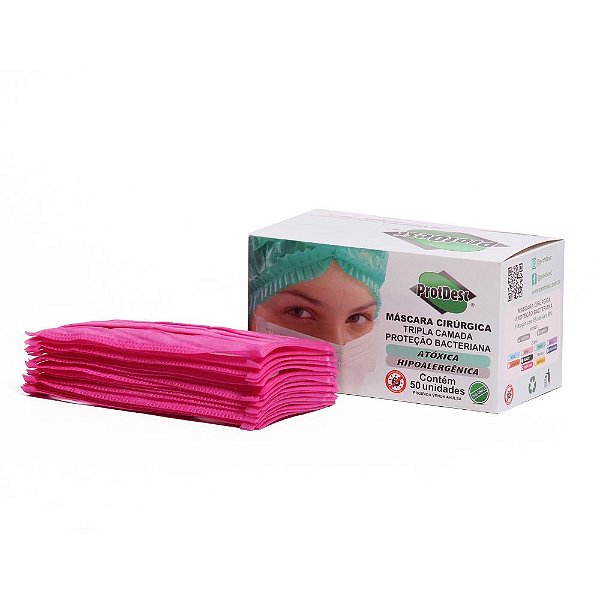 Máscara Tripla Pink 50 Unidades Protdesc