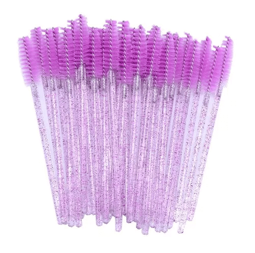 Escovinha de Sobrancelhas Lilás com Glitter 50un