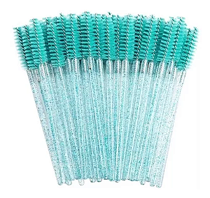 Escovinha de Sobrancelhas Azul Tiffany com Glitter 50un